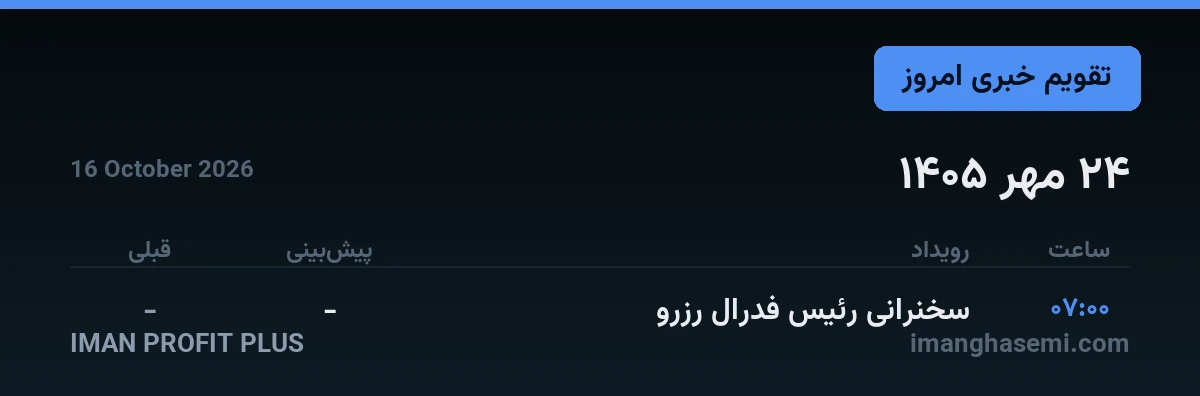 تقویم خبری ۲۴ مهر ۱۴۰۵ — ایمان پروفیت